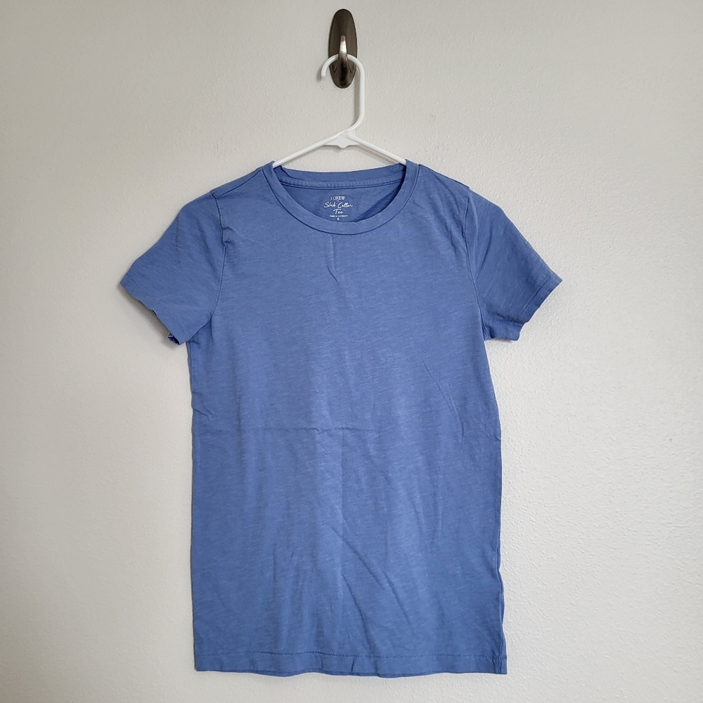 J. Crew Slub Cotton Tee, Cornflower Blue
